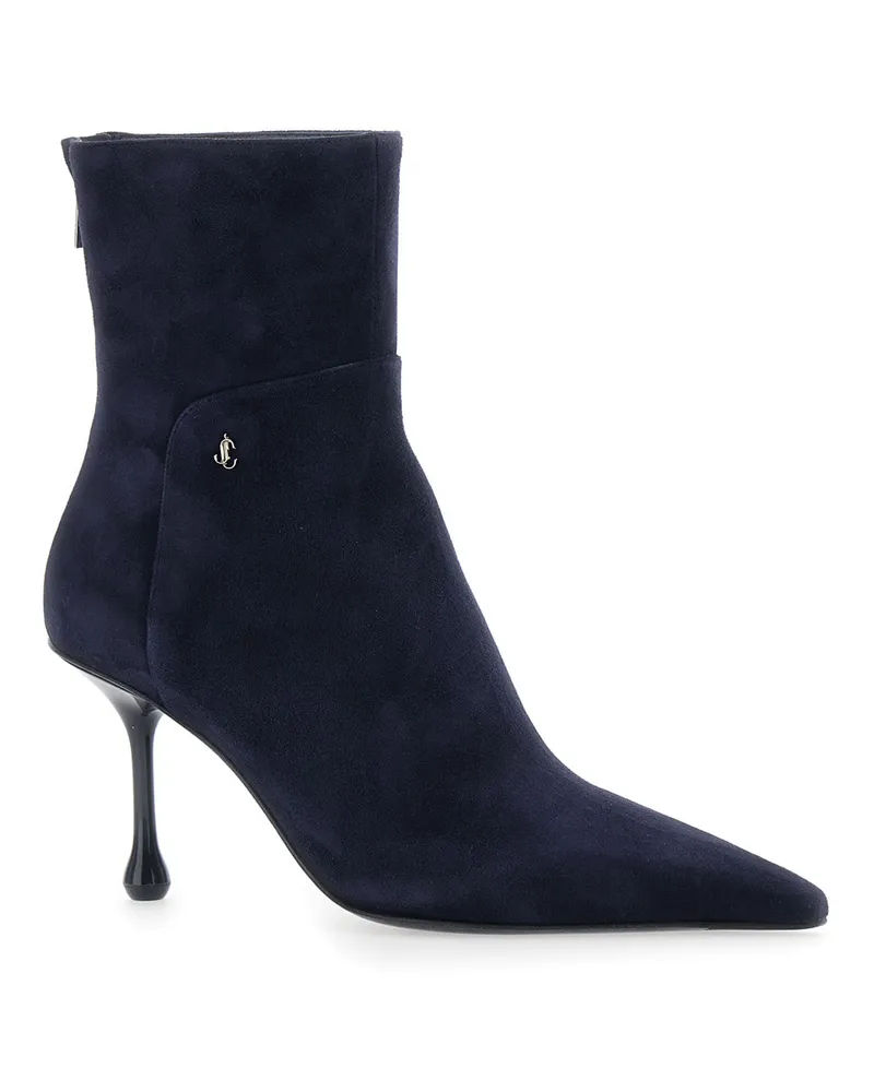 Jimmy Choo Women's Boots Cycas Ab 80 Suede Blue Lamb Leather Blue