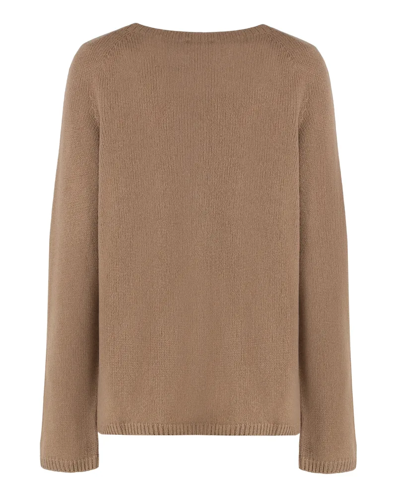 Max Mara Women's Crew Neck Sweater Wool And Cashmere Camel Camel