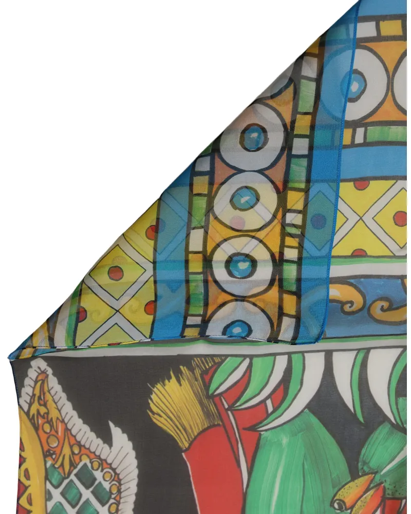 Dolce & Gabbana Silk Printed Scarf — Multicolor Multicolor