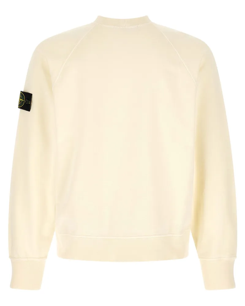 Stone Island Garment-Dyed Cotton Sweatshirt — Cream Cream