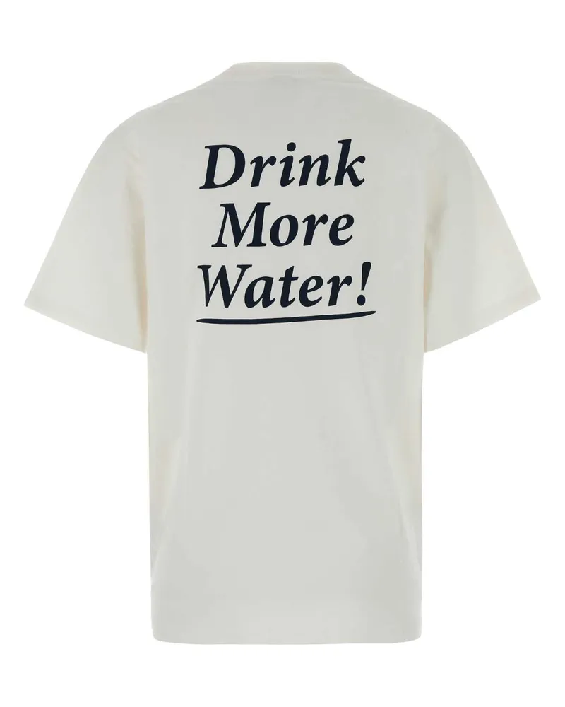 SPORTY & RICH Women's White Cotton T-Shirt Whitelightnavy Exterior Exterior: T-shirts And Polos White