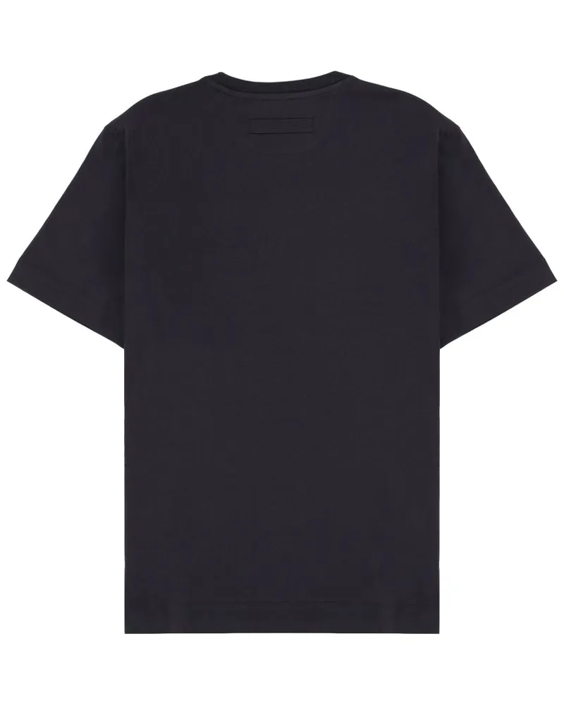 Ermenegildo Zegna Logo-Embroidered Cotton T-Shirt — Black Black