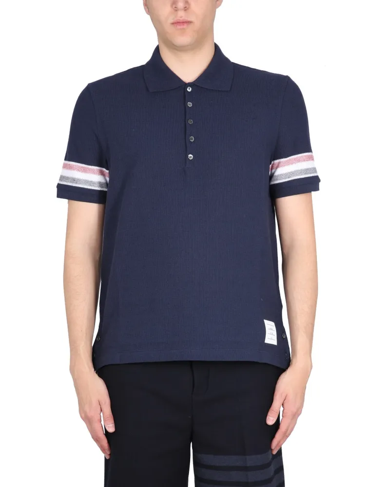 Thom Browne Cotton Polo — Blue Blue