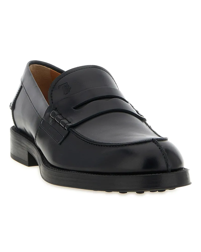 TOD'S Smooth Calf Leather Loafer — Black Black