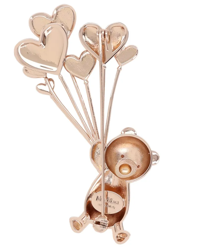 Max Mara Metal and Rhinestone Brooch — Gold Gold