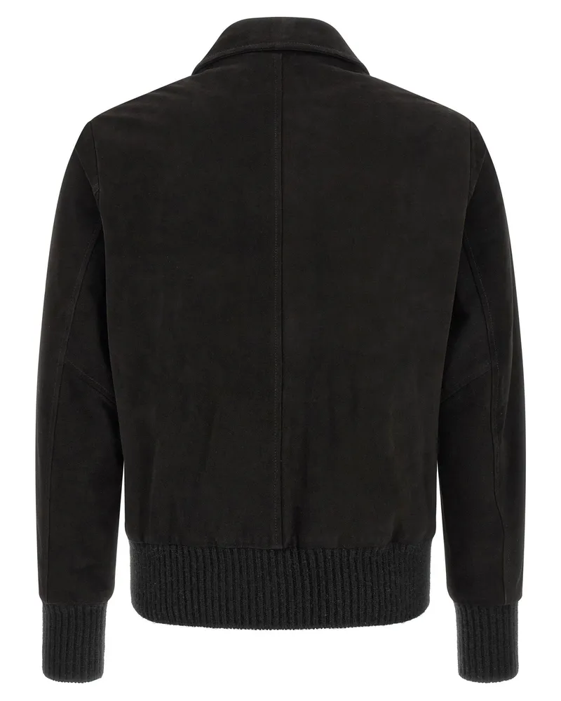 Giorgio Brato Lambskin Suede Jacket — Black Black