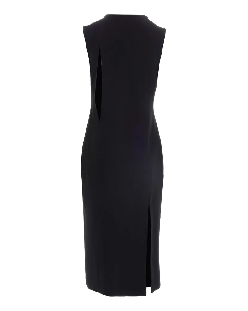 Versace Women's Black Acetate Midi Dress Black