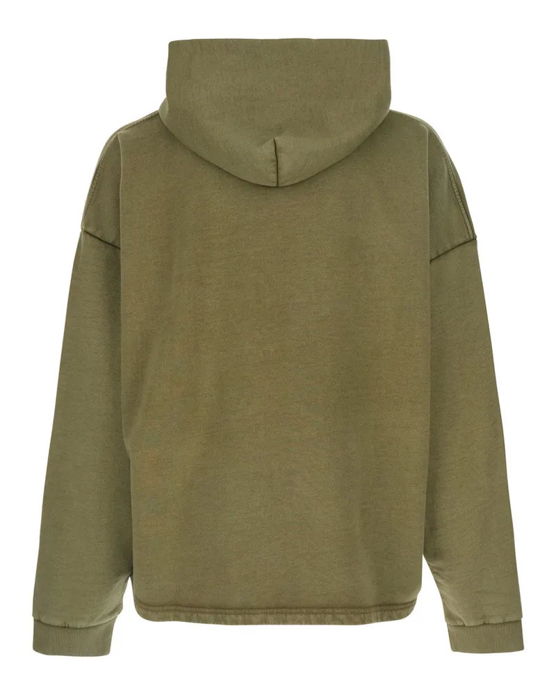 REPRESENT Men's Hoodie With Lettering Logo, Green Cotton T-Shirts And Polos Green