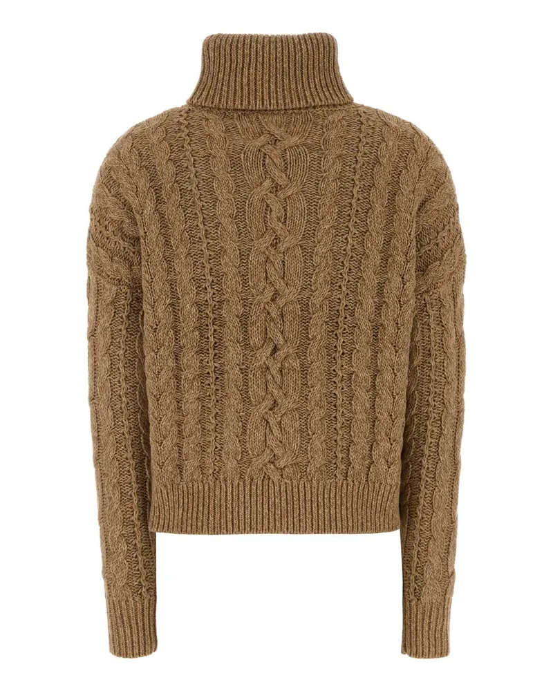 Ralph Lauren Cable-Knit Cotton Sweater — Beige Beige