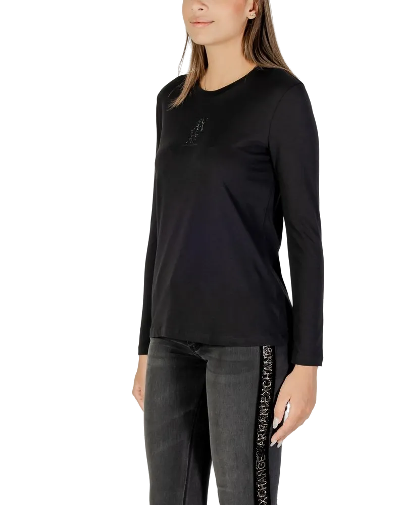 Armani Exchange Cotton Long-Sleeve T-Shirt — Black Black
