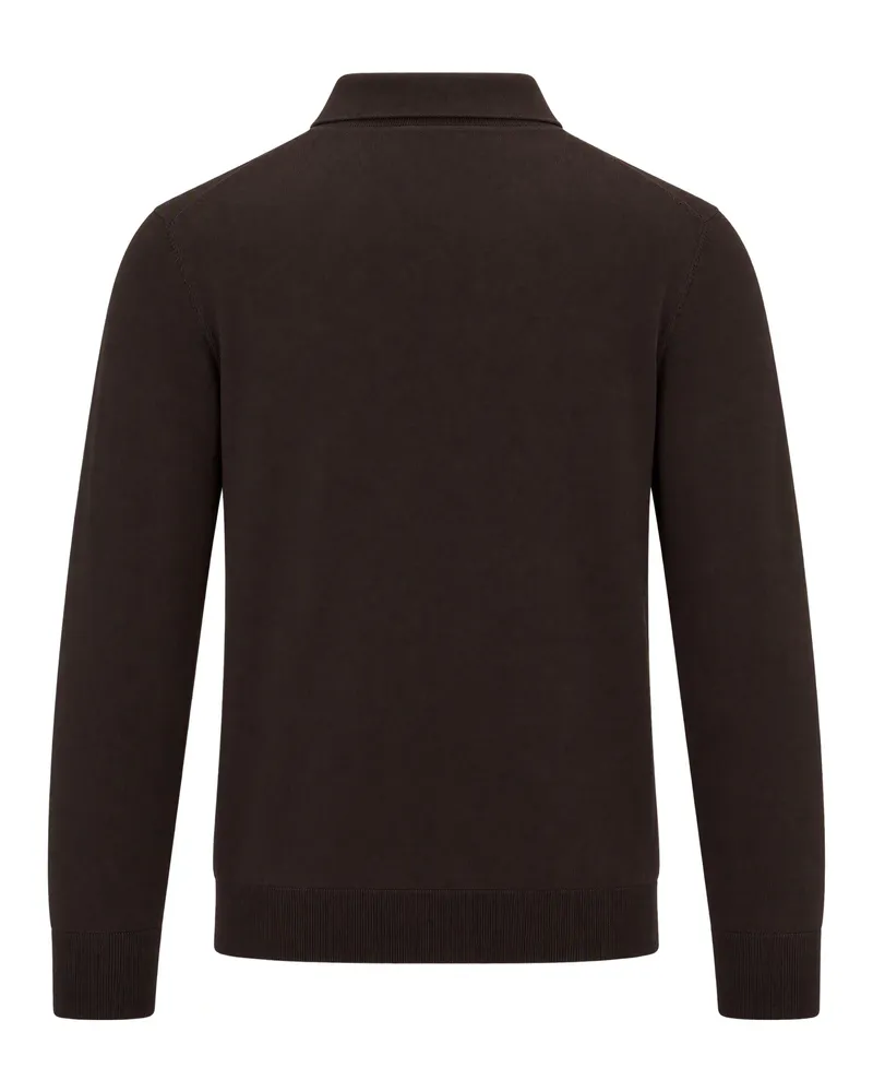 Ballantyne Fine-Knit Wool Polo — Brown Brown
