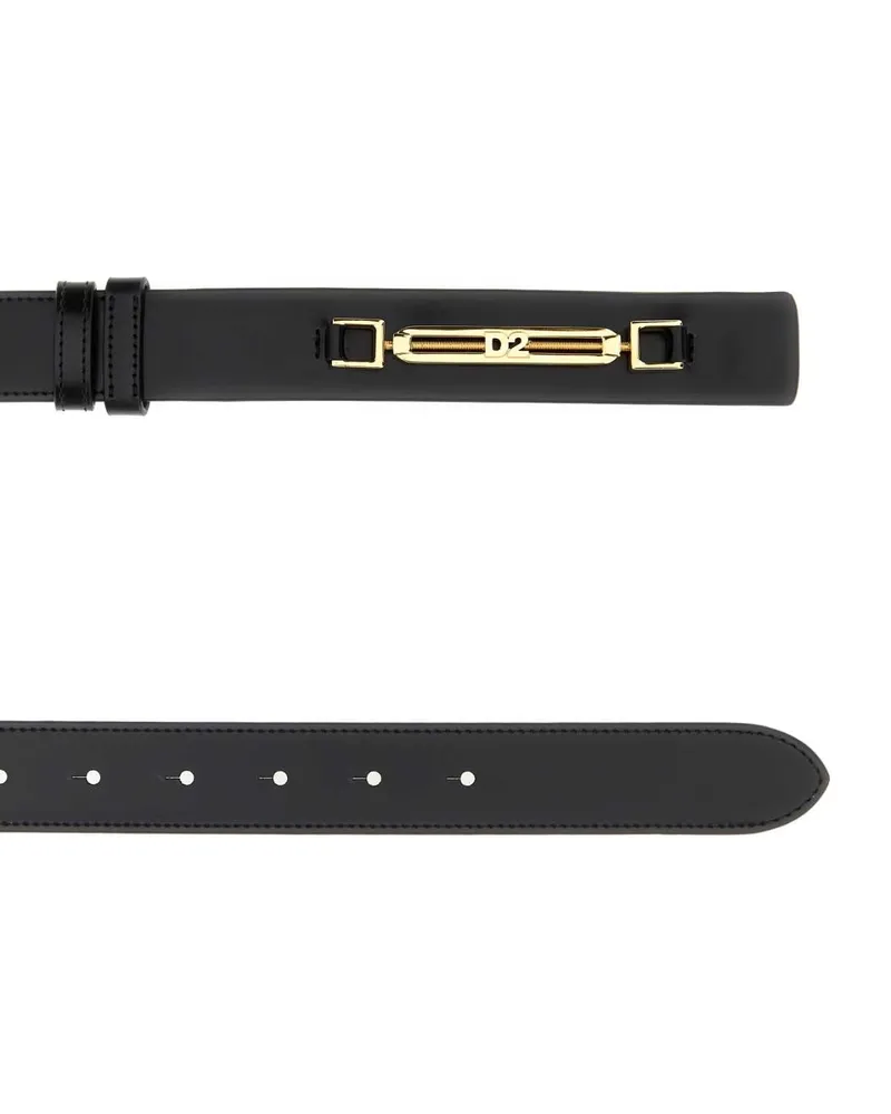 Dsquared2 Women's Black Leather Belt Nerochiaroro Cinture Black