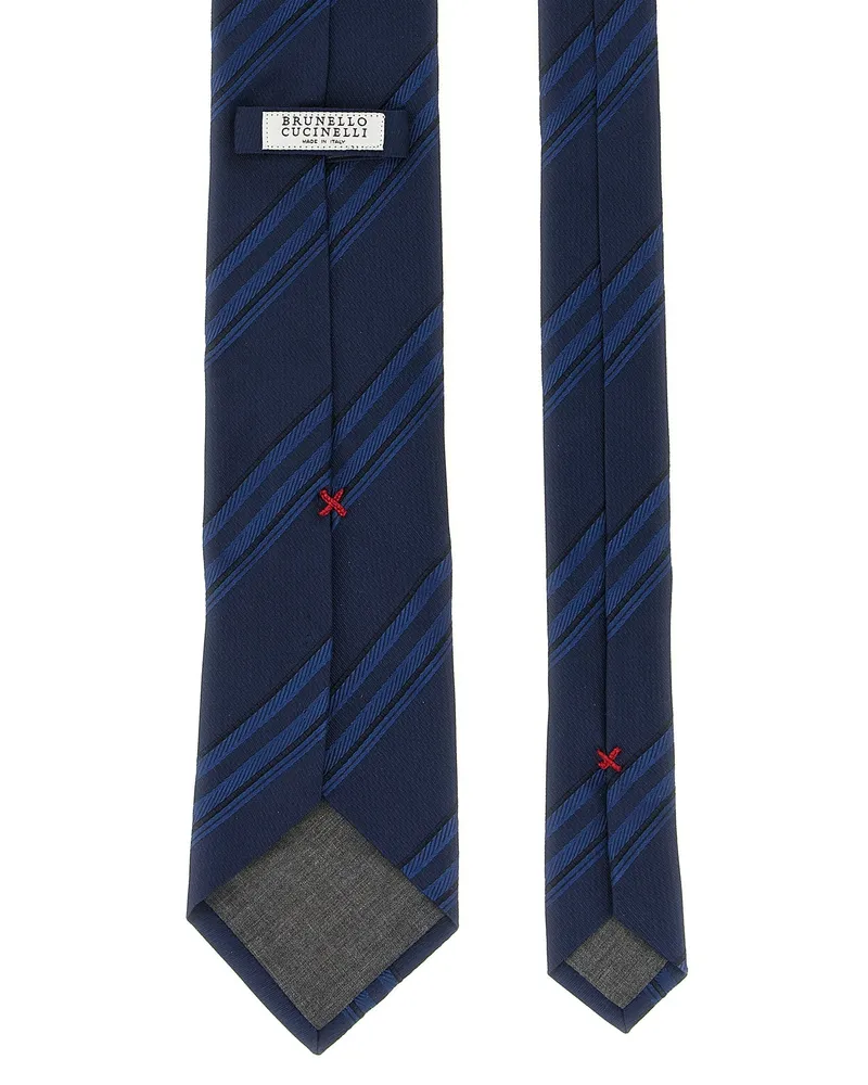 Brunello Cucinelli Men's Blue Silk Tie Navy