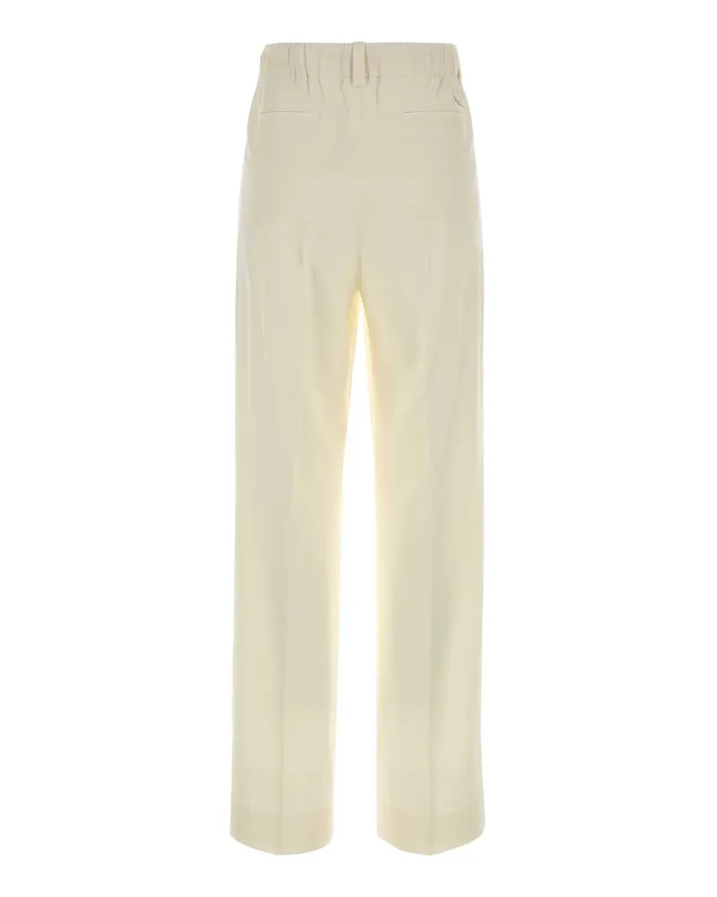Moncler Women's Cream Wool Pant 050 Exterior: Virgin Pantaloni Beige