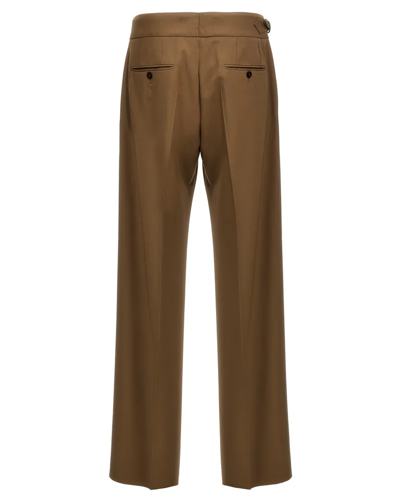 Dolce & Gabbana Men's Brown Virgin Wool Dress Pants Brown