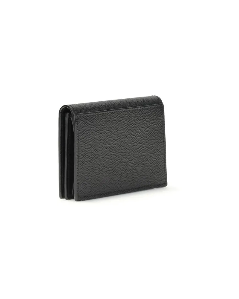 Saint Laurent Grain de Poudre Calf Leather Card Case — Black Black