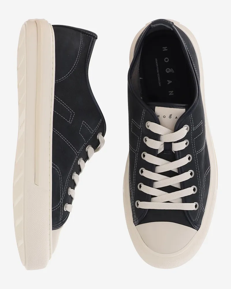Hogan Men's Sneakers Rebel Blue Leather Trainers Blue