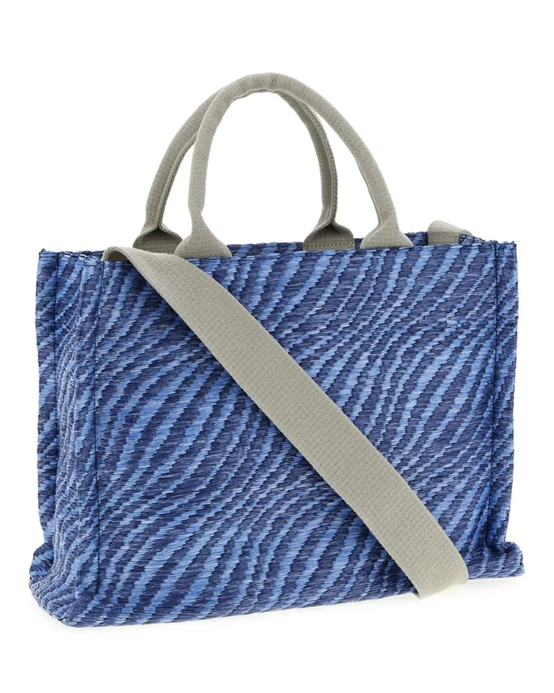 Marni Woven Raffia Tote Bag — Blue Blue