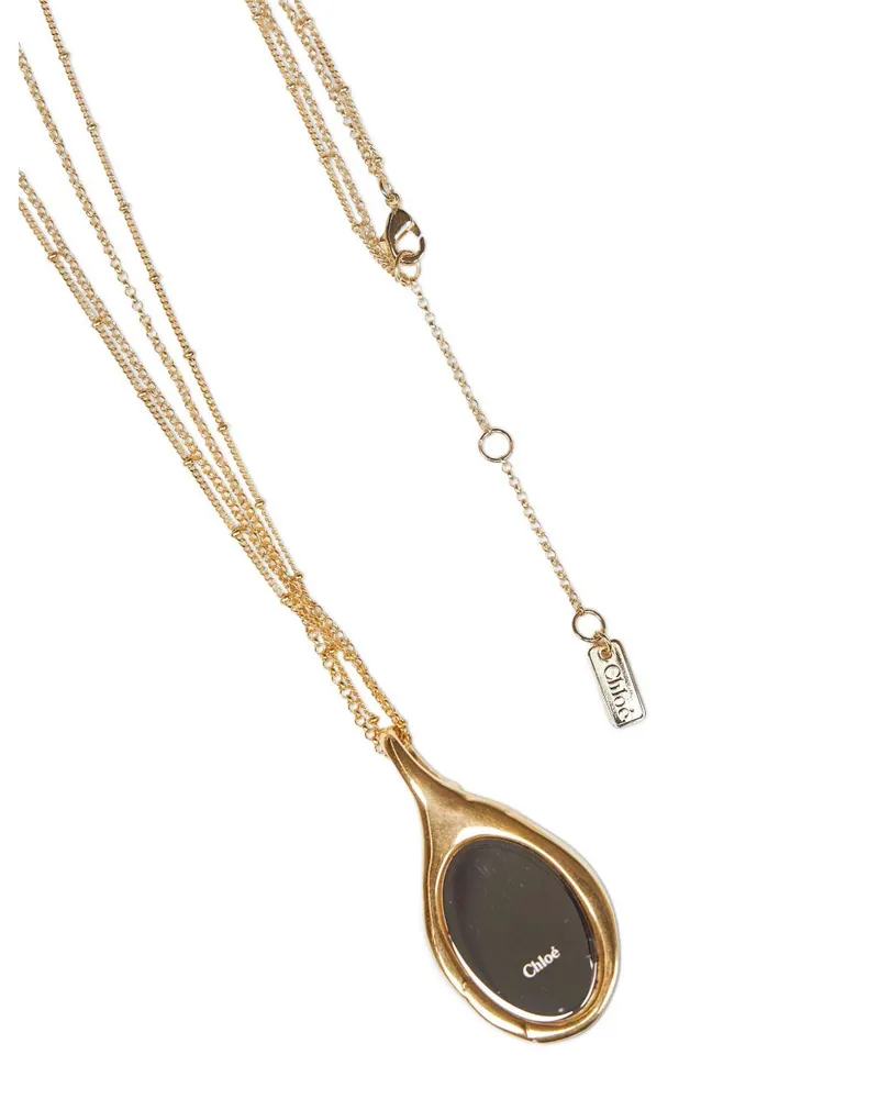 Chloé Gold-Tone Polished Pendant Necklace — Gold Gold
