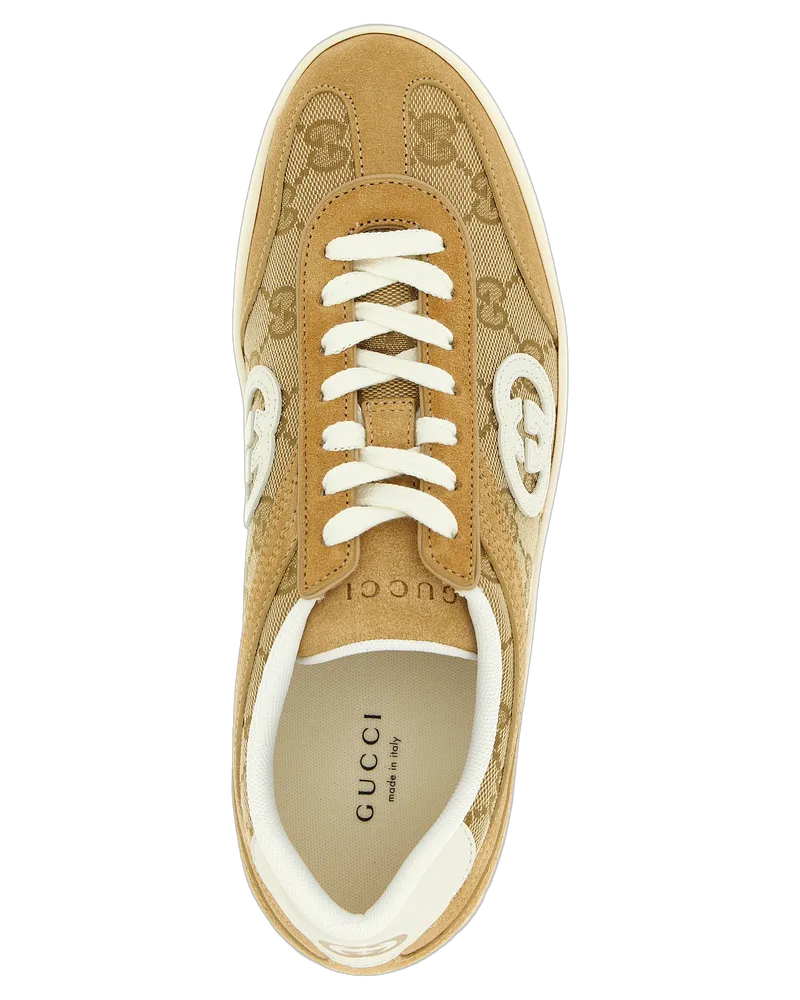 Gucci Women's Beige Calfskin Low Top Sneakers Beige