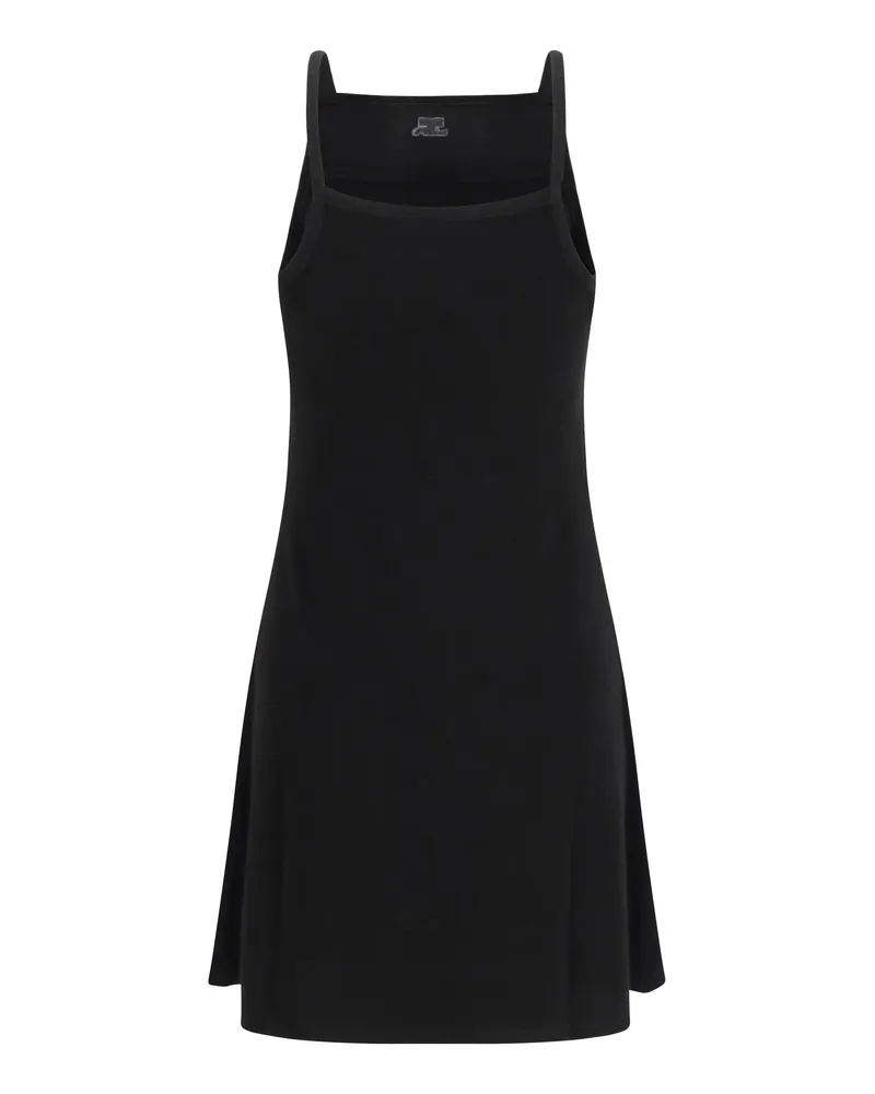 Courrèges Women Logo Mini Dress Black Viscose; Polyamide Black