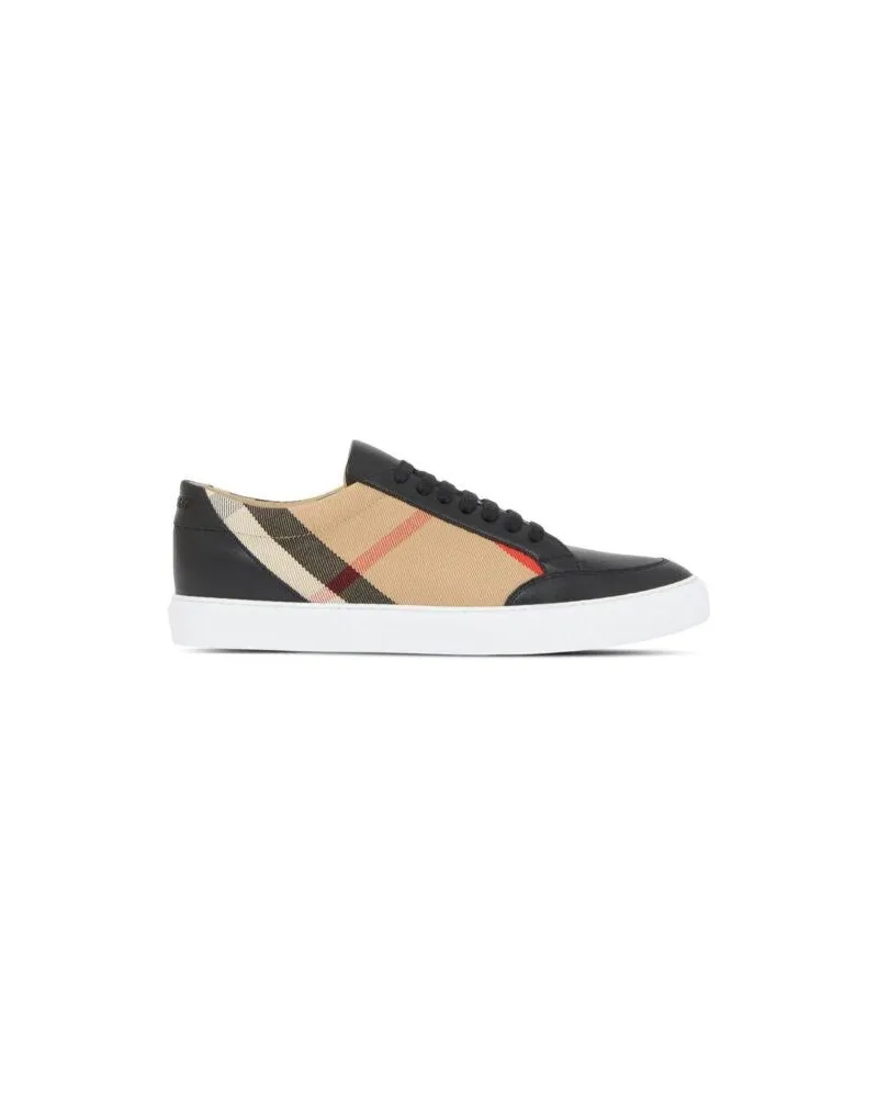 Burberry Women's Black Leather New Salmond Sneakers Black