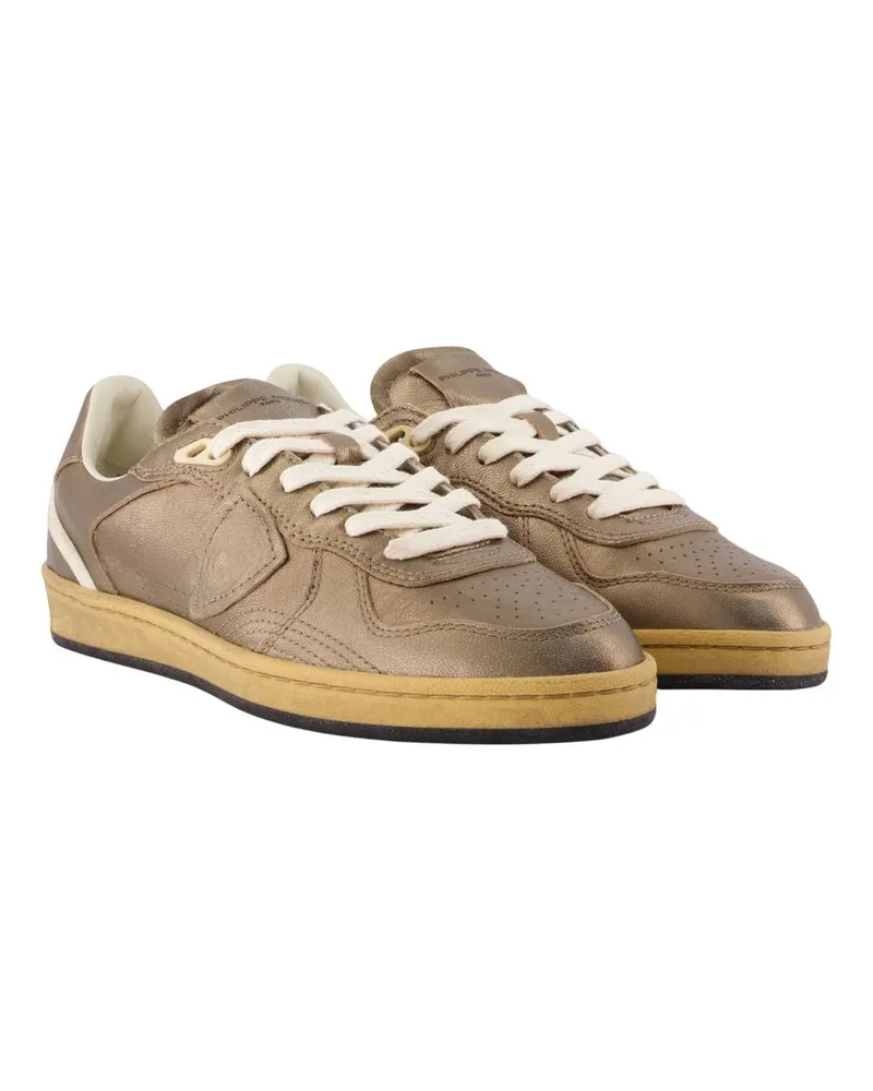 Philippe Model Women's Pgal Low Woman Sneakers -  Leather Khaki Calfskin Shoes Khaki