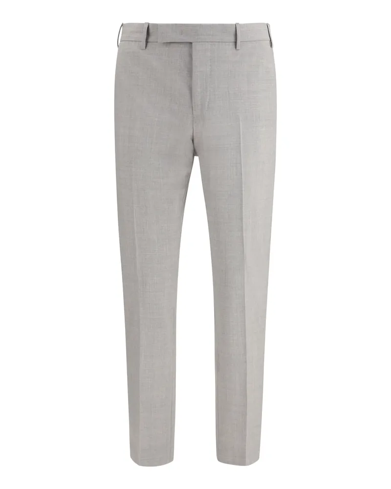 PT TORINO Tailored Fleece Wool Trousers — Gray Gray