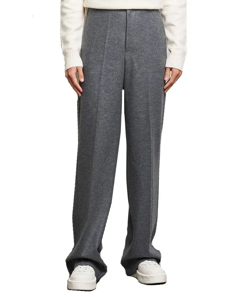 Jil Sander Men Gray Wool Casual Pants Gray