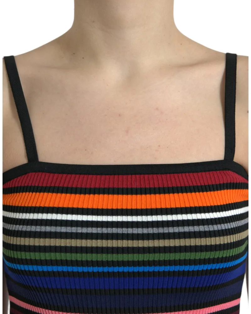 Dolce & Gabbana Women's Multicolor Stripes Spaghetti Strap Tank Top Cotton Polypropylene Multicolor
