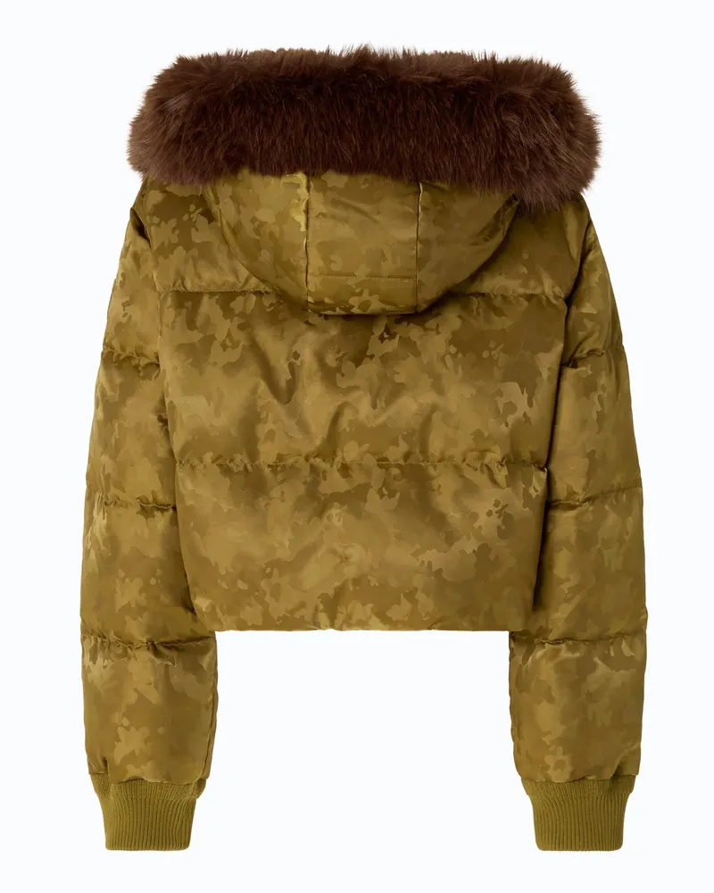 Pinko Camouflage Jacquard Down Jacket — Brown Brown