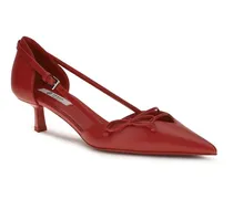 Goatskin Kitten Heel Pump — Red