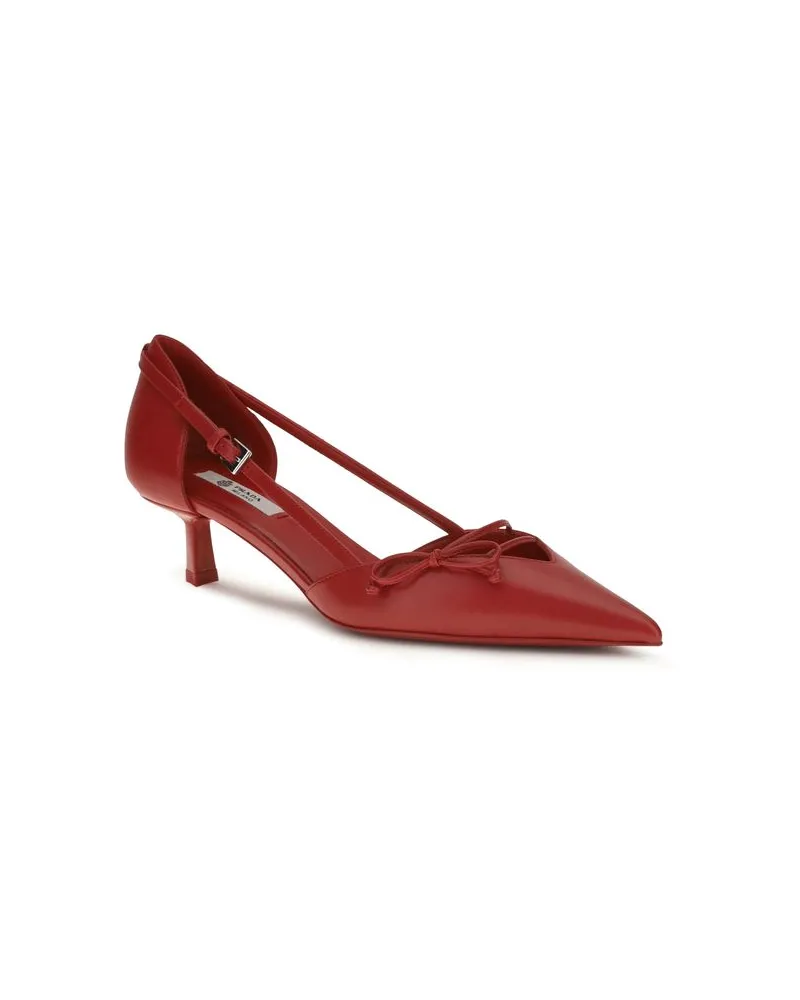 Prada Women's Multicolor Goatskin High Heel Pumps Red