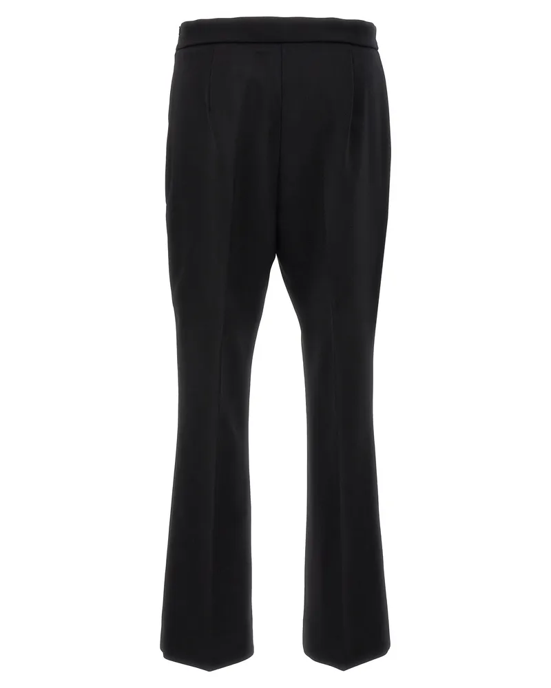 Max Mara Women's Black Virgin Wool Cropped Pants Black