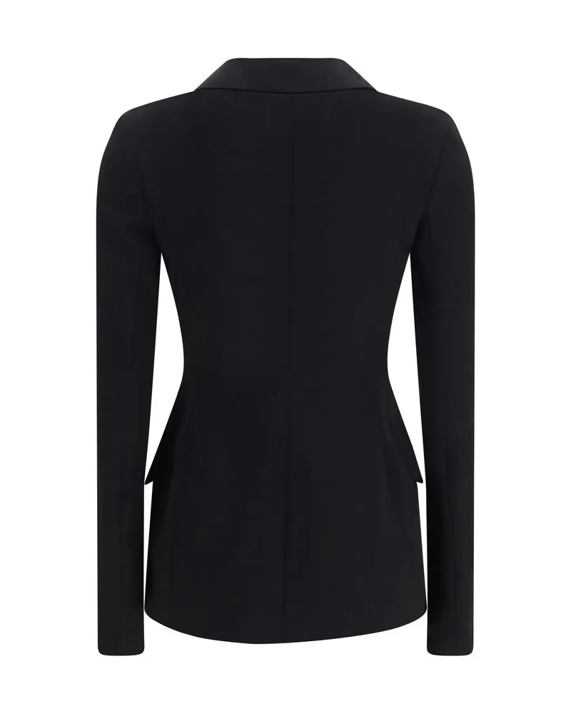 Dolce & Gabbana Stretch Wool Blazer — Black Black
