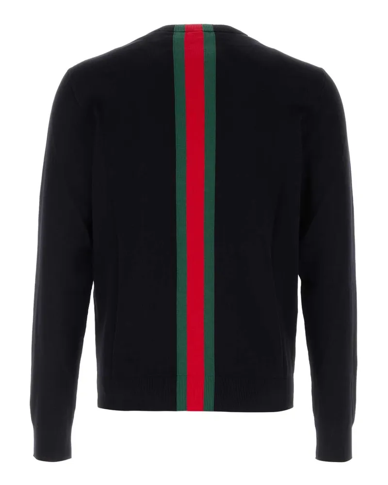 Gucci Men's Midnight Blue Cotton Sweater Bluejapangreenred Exterior: Maglieria Black