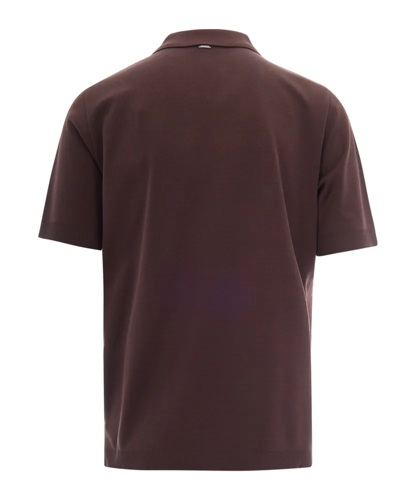 Herno Men's Polo Shirt Derby Dark Brown T-shirts And Polos 