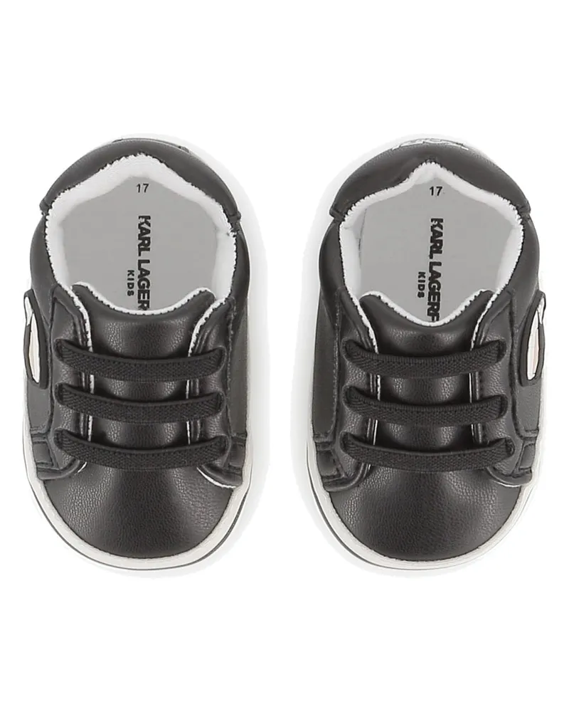 Karl Lagerfeld Leather Low-Top Sneaker — Black Black