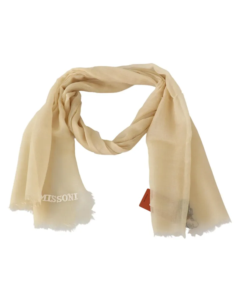 Missoni Men's Beige Cashmere Unisex Neck Scarf Beige