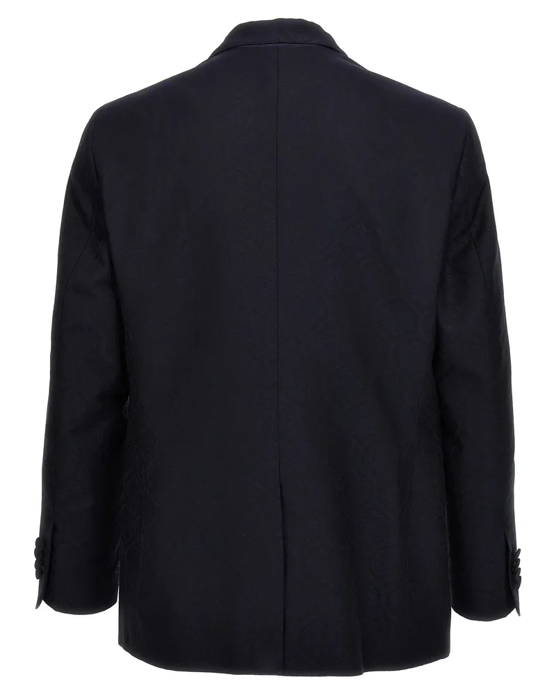 Etro Jacquard Cotton-Wool Blazer — Black Black