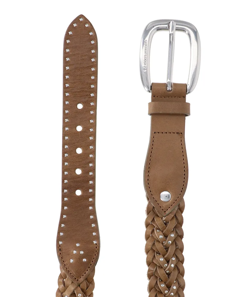 Golden Goose Women's Belts Green Cow Leather Brown