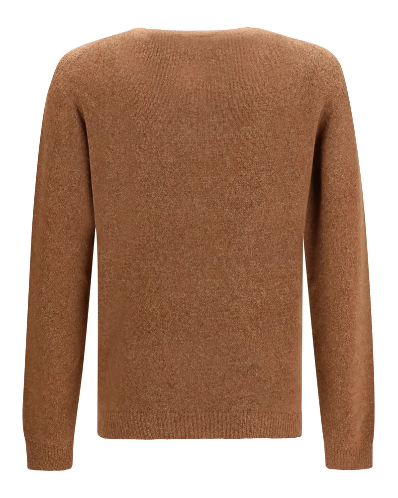 Roberto Collina Men's Wool And Camel Sweater 70 Brown