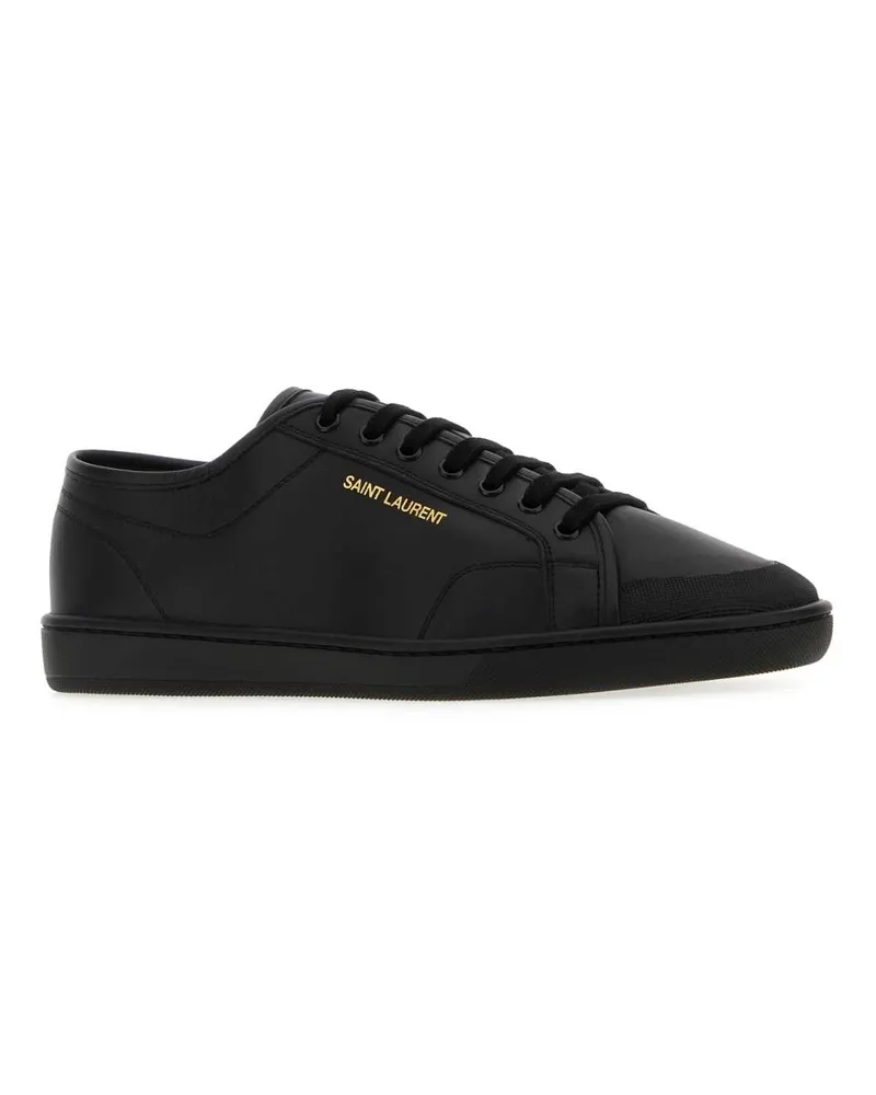 Saint Laurent Men's Black Leather Gym Sneakers Nero Black