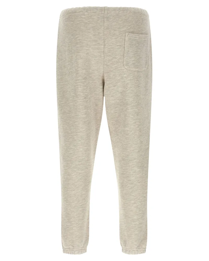 AUTRY Logo-Embroidered Cotton Joggers — Beige Beige