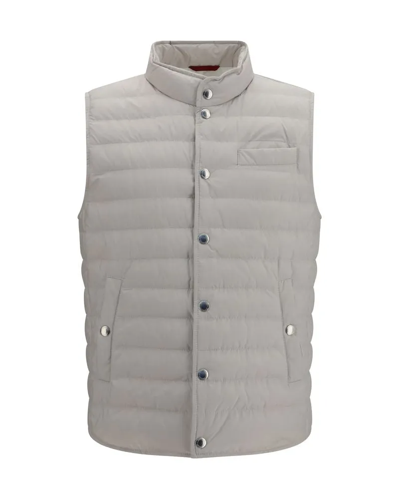 Brunello Cucinelli Quilted Padded Gilet — White White