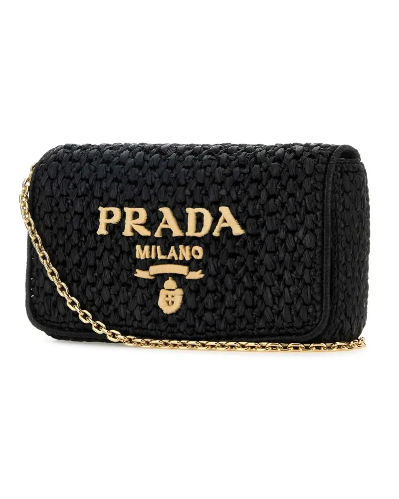 Prada Women's Black Raffia Crossbody Bag Neroc Borse A Tracolla Black
