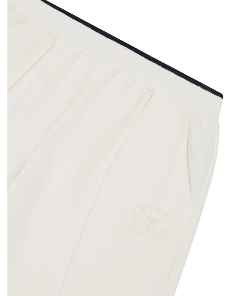 Emporio Armani Wide-Leg Terry Jersey Trousers — White White