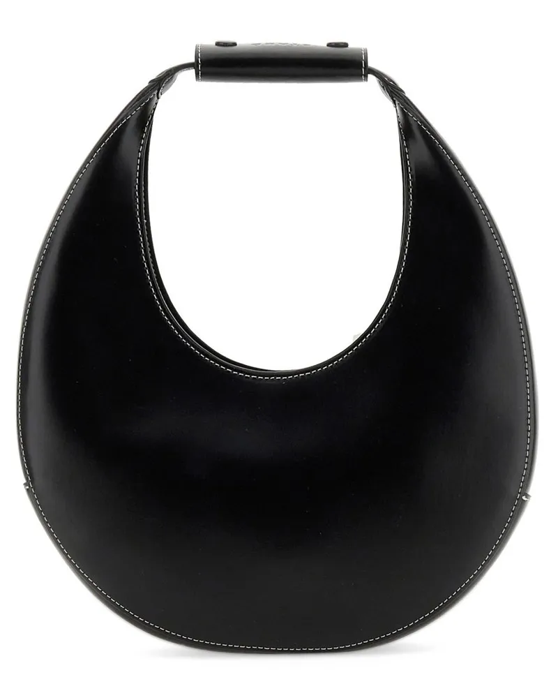 STAUD Women's Handbag Moon Black Leather Cow Handbags Hand Bags Black
