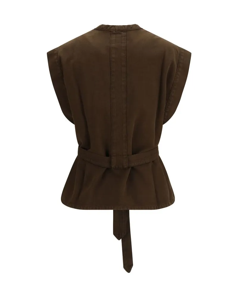 Christophe Lemaire Women's Brown Cotton Blouse Brown