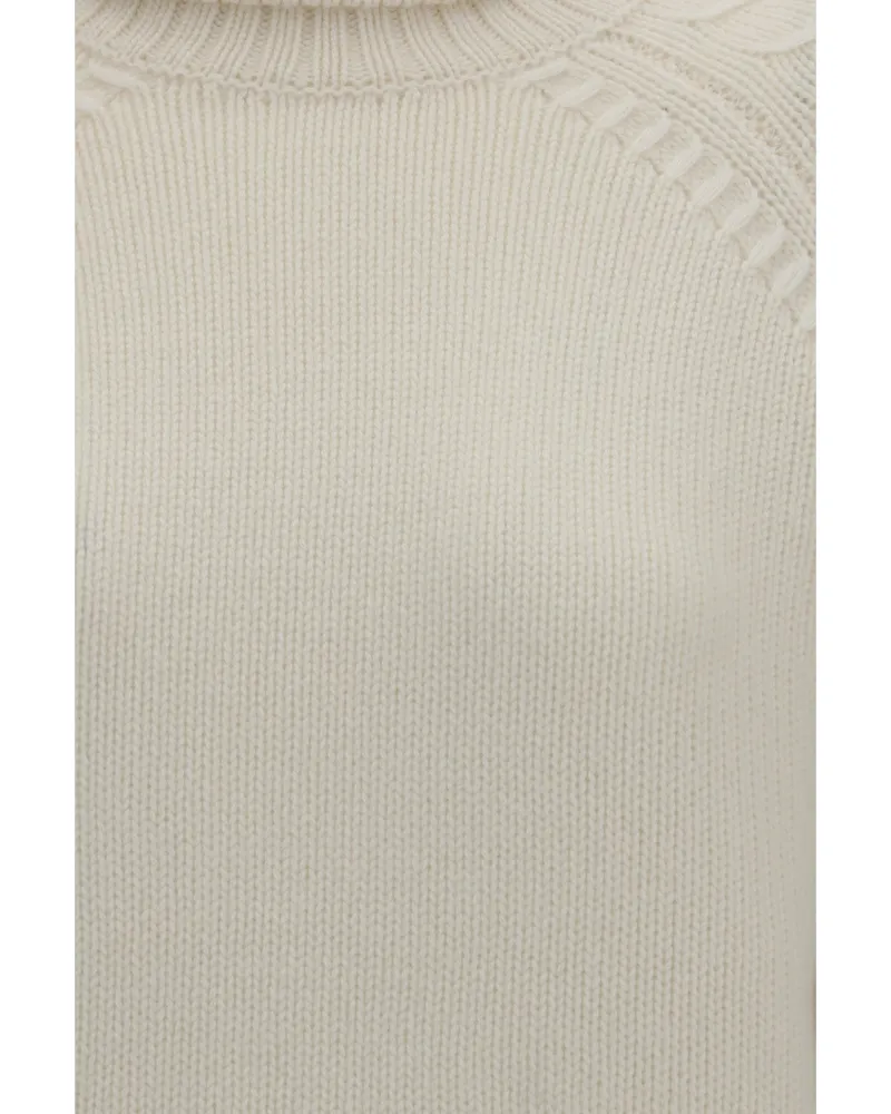 P.A.R.O.S.H. Women Turtleneck Cashmere Sweater Panna Kashmir-Capra Hircus Kashmir/capra Beige